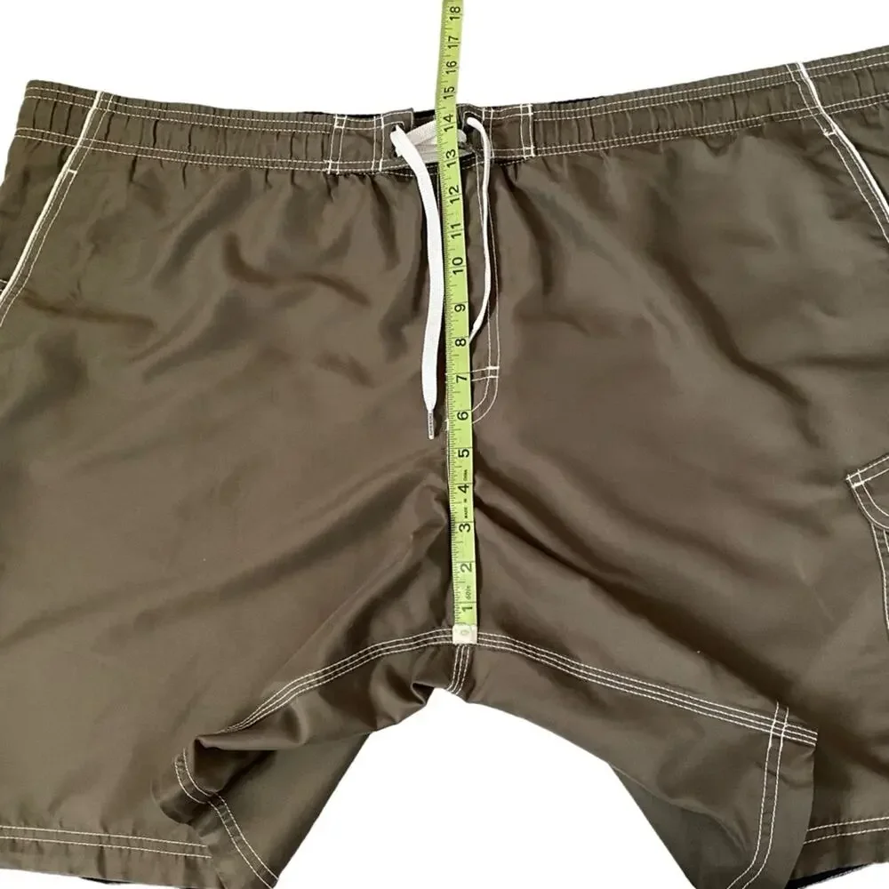 Speedo Marina Volley Swim Trunks Brown Knee Length Boardshorts Men's Size XXL